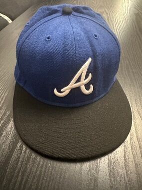 New Era Black and Blue Atlanta 59FIFTY Fitted Hat